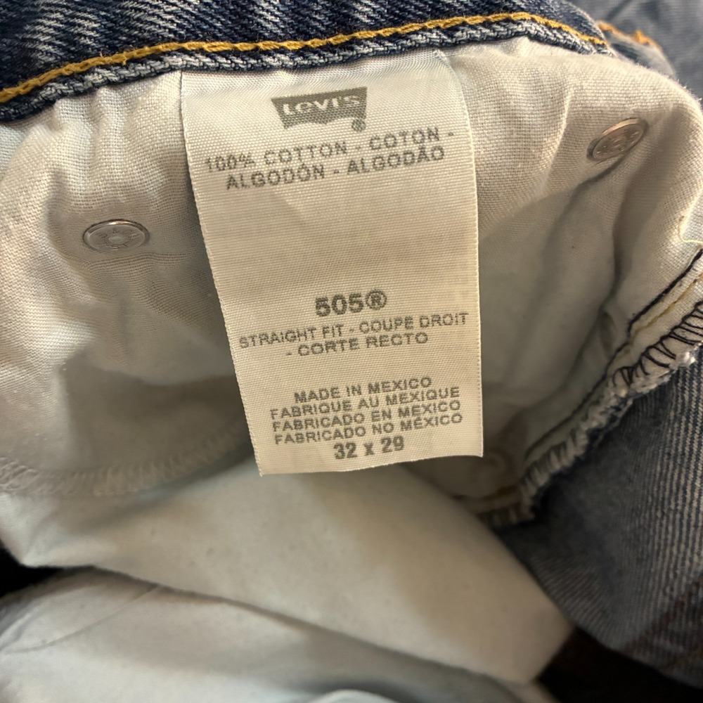 Vtg Y2K Levis 505 Jeans Mens Size 32x29 Straight Fit Denim Preppy Work Pants - Picture 4 of 9